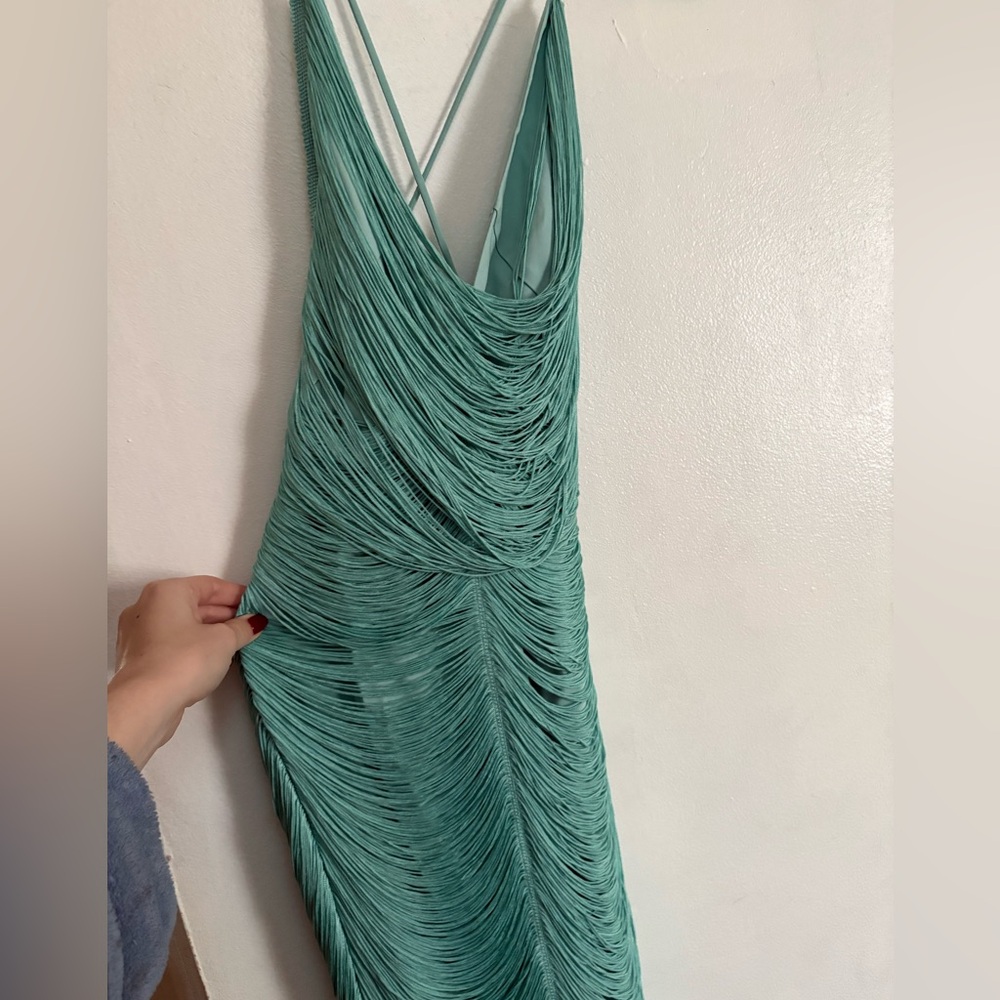 NWT MANGO CAPSULE FRINGED DRESS WITH LOW BACK - Picture 7 of 13